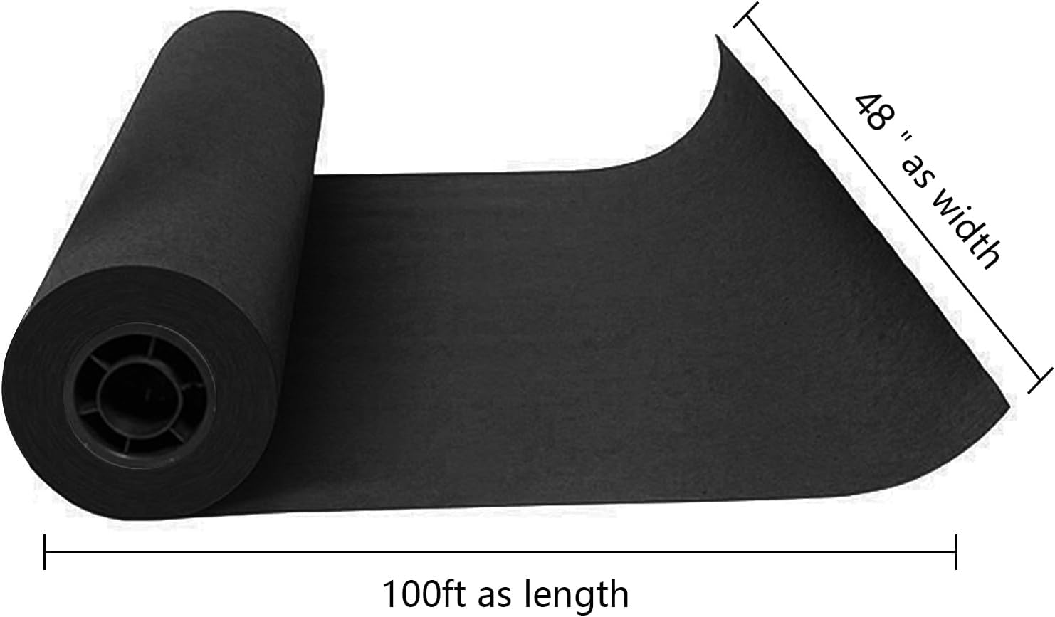 Kraft Paper Roll 48" x 98ft, Black Craft Paper 80GMS for Gift Package/Bouquet Flower Wrapping/Kids Arts Drawing/Bulletin Board/DIY/Box Moving Filler/Shipping Supplies/Table Cover, Unwaxed & Uncoated