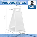 2 Pack 24 Inch Blank Floor Sign White A-frame Foldable Caution Sign Write-On Double Sided Safety Warning for Pool Restaurant Restroom Office