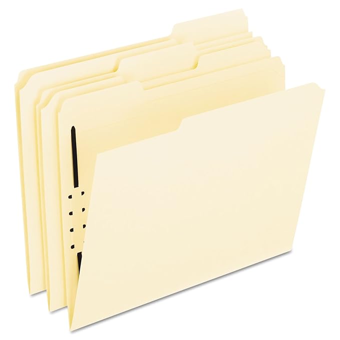 Pendaflex Manila Fastener Folders, Letter Size, 1 Fastener, 1/3 Cut, 50/BX (FM210)