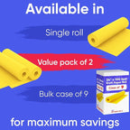 24" x 1200" (100 ft) Yellow Kraft Paper Roll (Value Pack of 2), 45 lbs Thickness, Made in USA Colored Kraft Paper for School, Bulletin Board - Odorless, Non-Toxic, Safe for Kids