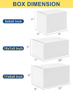 Assorted-Sizes-Shipping-Boxes-45-Pack: 8x6x6 & 10x7x5 & 11x6x6 Small-Shipping-Boxes-Mailers, White Corrugated-Cardboard-Boxes-for-Packing-Small-Business Mailing