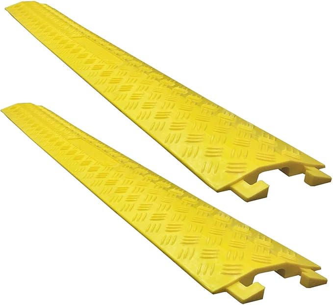 Electriduct Drop Trak Cable & Hose Protector Cord Cover - Small - Yellow - 2 Pack