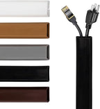 Rubber Bond TV Cord Hider Cable Protector - Strong Self Adhesive Wall Cord Cover Cable Hider - Low Profile Cable Management Wall Cord Concealer Cable Raceway (Black, 6 Feet)