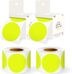 PARLAIM 3" Diameter Round Fluorescent Yellow Color Coding Sticker, 4 Rolls 2000PCS Circle Dot Label,Permanent for Inventory Box Labeling