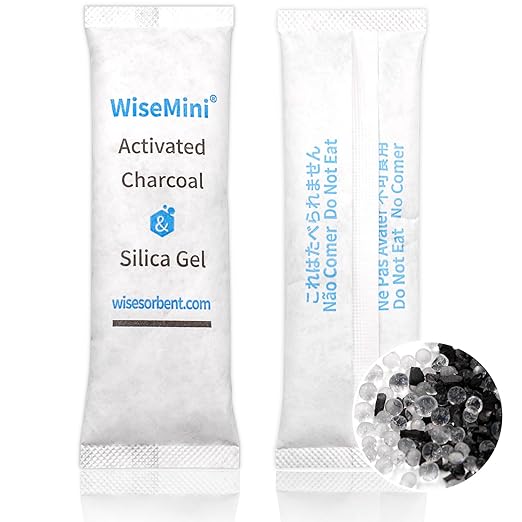 250Pcs 14 Gram Food Safe Desiccant Packs, High Absorption Capacity for Moisture & Odor, Silica Gel & Coconut Shell Activated Carbon Packets for Storage