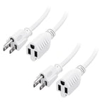 [ETL Listed] Cable Matters 2-Pack 16 AWG Heavy Duty 13A Power Extension Cord - 3ft, 3 Prong Power Cord Extension, NEMA 5-15P to NEMA 5-15R, White