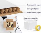 6 Pack Shipping Boxes 8x6x6 Inches, White Corrugated Cardboard Mailing Box for Packing, Mailing, Small Business