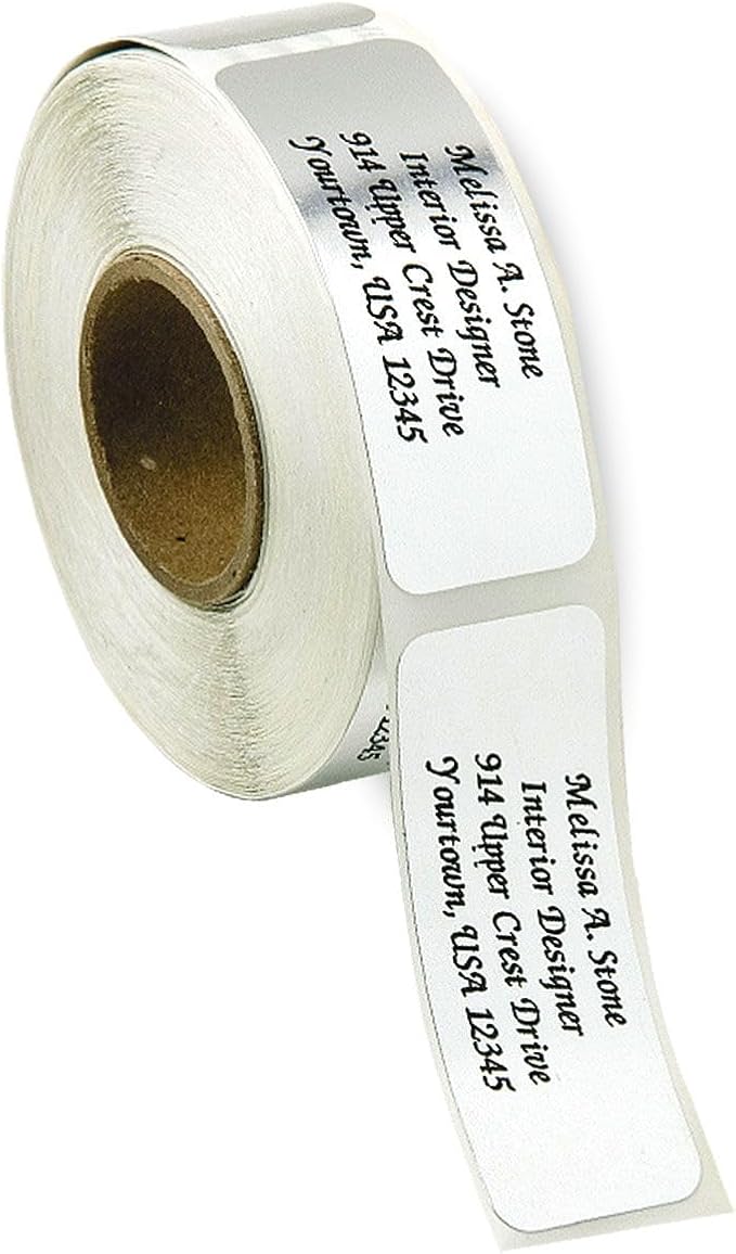 Personalized Return Address Labels, Roll of 125 Silver Foil Self-Adhesive Labels Without Dispenser, Customize with Name & Shipping Address, Colorful Images