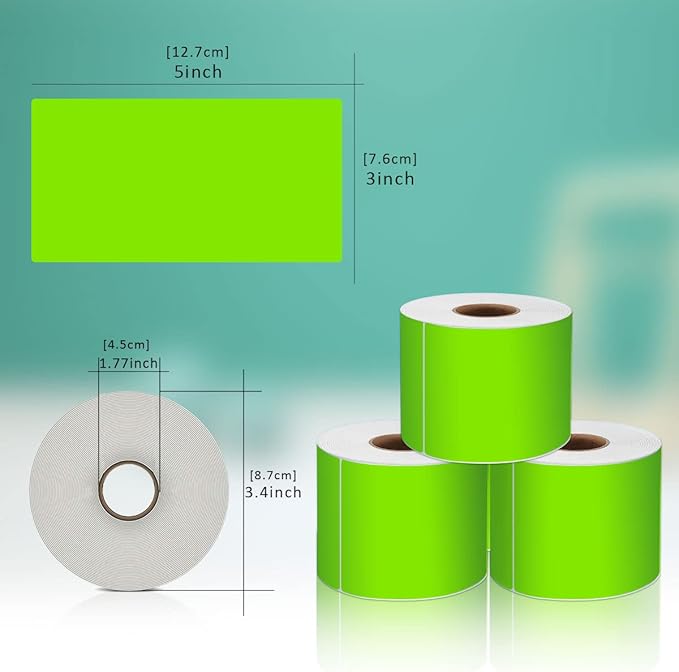 PARLAIM 3 X 5 Inch Rectangle Adhesive Color Coding Stickers,Square Colorful Inventory Stickers -250 Per Dispenser Box