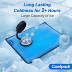Large Refillable Ice Bag for Injuries, FSA Eligible, 14.5" x 10.6" Travel Ice Water Bag with Straps for Cold Therapy, Ice Pack Pain Relief for Swelling, Inflammation, Arthritis, Muscle