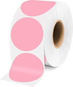 2 Inch Pink Circle Stickers, Permanent Sticky Dots, 500 Pcs Roll, Colored Dot Stickers for Toddlers, Drafting Dots, File Classification Stationery Labels