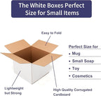 Shipping Boxes 7X7X6 Set of 40, White Corrugated Cardboard Box for Mailing Business Packaging