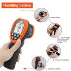 -58℉~2732℉ Digital Pyrometer 30:1 Dual Laser Industrial IR Temperature Gauge,High Heat Infrared Thermometer Gun Orange(NOT for Human Temp Test)