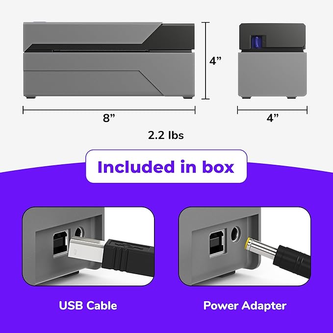 Rollo USB Shipping Label Printer - Commercial Grade 4x6 Thermal Label Printer for Shipping Packages - High Speed Custom Sticker Label Maker for Small Business - Supports Windows & Mac