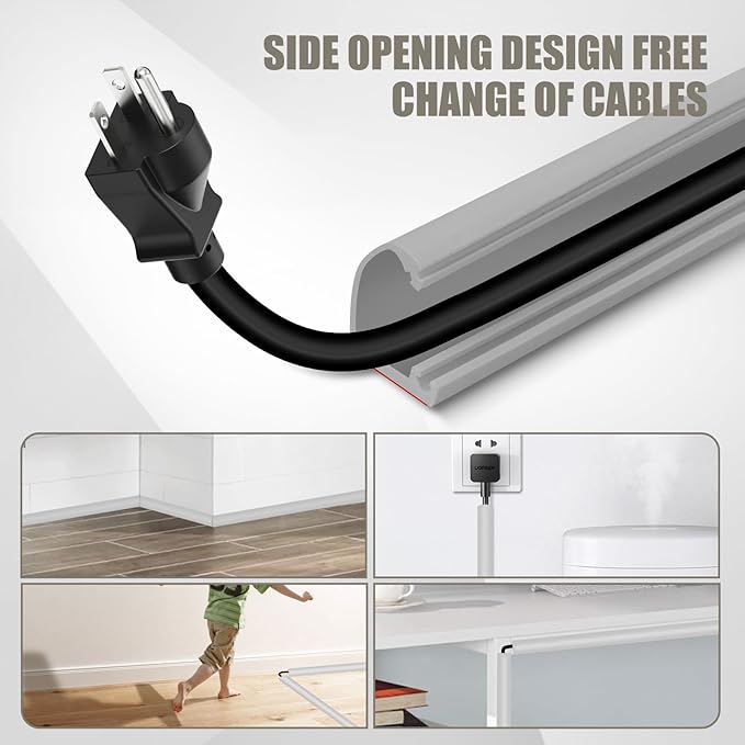 Cord Wall Cover, 39in Self-Adhesive Wire Covers for Cords on Wall, Extension Cable Hider for Floor, Mounted Tv, Home and Office Cavity 0.63" Wx0.31 H