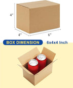 40-Pack-Small-Shipping-Boxes-6x4x4, Corrugated-Cardboard-Boxes-for-Packaging-Small-Business, Brown-Boxes-Mailers