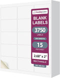 NextDayLabels – 2"-11/16 x 2 Rectangular Sticker Labels for Printer - White Laser/Inkjet Printer Labels Return Address Labels Shipping Label Stickers (250 Sheets, 15 Per Sheet, 37500 Labels)