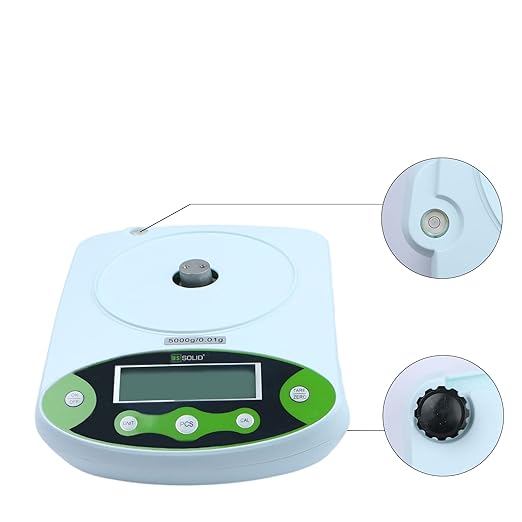 U.S. Solid Digital Analytical Balance 1kg x 0.01g, High Precision Lab Scale, 500g Calibration Weight, 10 Weighing Units, AC 100V-240V & DC 9V, Piece Counting