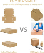 Trwcrt Shipping Boxes 9x6x2 Set of 20, Corrugated Cardboard Box for Packing Small Business, Brown