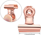 40 Pack Metal Clips 0.87 Inch Small Bull Binder Paper Clips for Picture Photo Crafts Food Bags Home Office Supplies(Rose Gold)