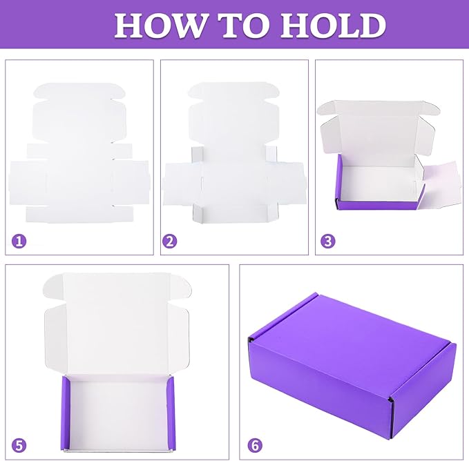 Spakon 50 Packs Shipping Boxes Cardboard Corrugated Mailer Packaging Boxes for Small Business Cute Small Box Cardboard Carton Box Mailers for Packaging Product(Purple,9 x 6 x 2.36 Inches)