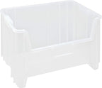 Hudson Exchange 20" x 15" x 12.5" (1 Pack) Plastic Giant Stackable Hopper Bin Container, Clear