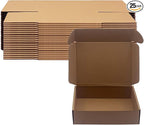 8x6x2 inch Shipping Boxes Pack of 25, Brown Corrugated Cardboard Box Mailer Boxes for Packaging Small Business Shipping，Recyclable Moving Storage Mailing Boxes Bulk Book Literature Gift Giving