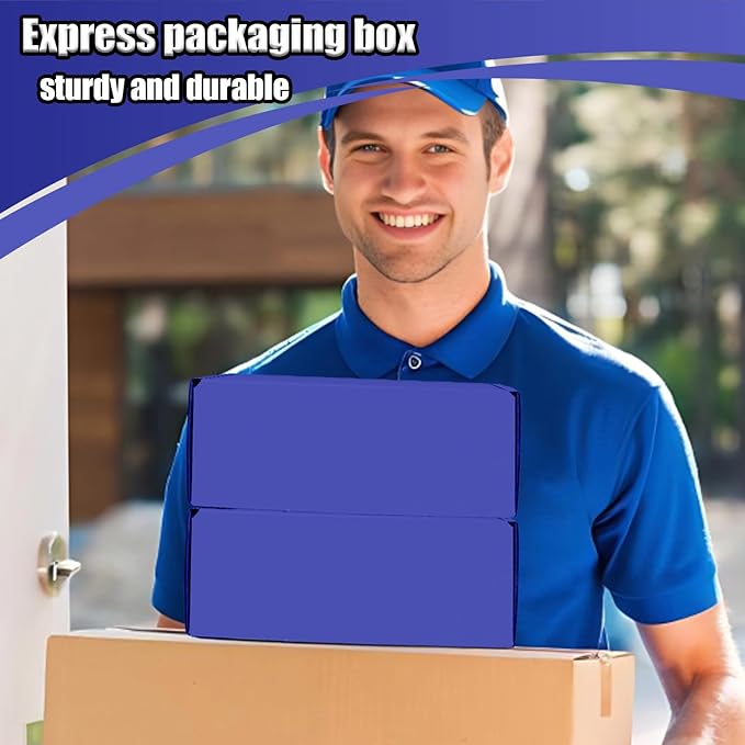 Small Shipping Boxes, 50 Pack Cardboard Box Corrugated Mailer Boxes Small Corrugated Boxes For Shipping Packaging Craft Gifts Giving Products, 6 x 4 x 1.6 Inches (Klein Blue)