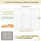 Lumizone Extra Tall Cat Gate 61.02" High Pressure Mounted Extra Wide 2025 New (17 Sizes) 1.37" Gap No Drilling Auto-Close One-Handed Operation Tall Pet Gate for Dogs(White, 61.02" H x 63.39"-67.71" W)