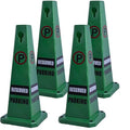 BESEA 4Pack No Parking Cone Green Caution 4 Sided No Parking Cone Reserved Parking