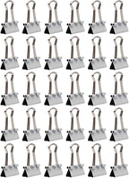 JAM PAPER Colorful Binder Clips - Extra Small - 3/5 Inch (15 mm) - White Binderclips - 30/Pack