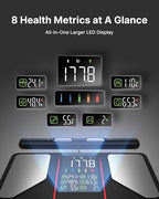 FITINDEX Smart Scale for Body Weight, Body Composition Analyzer with 8-Electrode Large Platform for Weight, BMI, Fat, Muscle Mass, Segmental Muscle Analysis, High Precision, 400 lbs