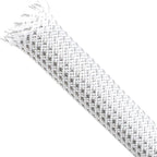 Braided Cable Sleeving, PET Expandable Braided Cable Sleeve, Flexible Mesh Sleeving Cord Management for Audio Video and Other Home Device, Cord Protector from Pets (White Silver, 1/8" x 25ft)