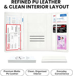 LINTRU Car Registration and Insurance Holder Trifold, Oversized Fit with Reinforced Construction, Matte PU Leather Vehicle Glove Box Organizer for Documents, Car Accessories for Men and Women