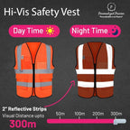 Personalized Safety Vest with Name & Logo - High Visibility Vest for Men & Women - 2” Wide Reflective Strips & 5 Pockets