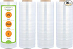 PSBM 96 Rolls 20 Inch x 1000 Feet Stretch Film/Wrap, Heavy Duty Industrial Strength Clear Shrink Plastic Wrap for Moving, Packing, Shipping, Pallet Wrapping & Storage