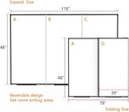Large White Board for Wall,Magnetic Dry Erase Whiteboard,Foldable 118x48 Inches,Black Aluminum Frame, with 3PCS Detachable Marker Trays for Office and Home