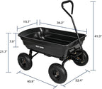 BILT HARD 600 lbs Poly Garden Dump Cart with 180° Rotating Handle, 4 Cu.Ft. Capacity Heavy Duty 4 Wheel Garden Carts for Yard, Outdoor