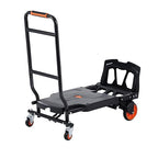 VEVOR Aluminum Folding Hand Truck, 2 in 1 Design 300 Lbs Capacity, Heavy Duty Industrial Collapsible cart, Dolly Cart with Rubber Wheels for Transport and Moving in Warehouse, Supermarket, Garden