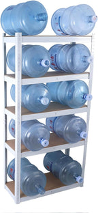 5-Tier Laminated White Metal Shelving Unit, Adjustable Heavy Duty Storage Rack for Garage, Pantry, Basement, Kitchen – 29" W x 12" D x 59" H – Multipurpose, Boltless Design