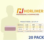 HORLIMER 12x9x4 inches Shipping Boxes Set of 20, Pink Corrugated Cardboard Gift Box for Packing, Mailing, Small Business