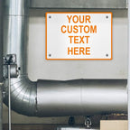 Aluminum Weatherproof Metal Sign Multiple Sizes Custom Personalized Text Here White Orange Warning Horizontal Street Signs 10x7Inches