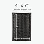 Quality Park Bubble Mailers, 4 x 8 Shipping Envelopes, Self-Seal, Small Black Padded Envelopes, Redi-Strip Peel Off Closure, 50 Per Box (1002352)