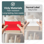 500 Pcs Rectangle Inventory Stickers Vinyl 3 × 5 Inch Moving Labels for Storage Bins Self Adhesive Color Coding Labels Waterproof Removable for Boxes Warehouse Classroom Office, Red