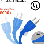 Outdoor Extension Cord Waterproof 50 FT, Blue 14/3 SJTW Heavy Duty, Flexible 100% Copper 3 Prong Extension Cord for Lawn, Garage,UL Listed