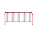 Angry Bull Barricades Metal Interlocking Steel Barricade (8.5 Ft. Heavy Duty, Bridge Feet, Red Powder Coated, Set of 10)