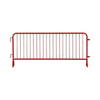Angry Bull Barricades Metal Interlocking Steel Barricade (8.5 Ft. Heavy Duty, Bridge Feet, Red Powder Coated, Set of 10)