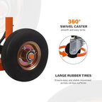 Material Lift Hydraulic Stacker, 440 lbs Capacity Hydraulic Table Cart, 35.8" Lifting Height Manual Forklift Stacker, Pallet Jack Truck Dolly with Swivel Casters and Lift Plate (Orange)
