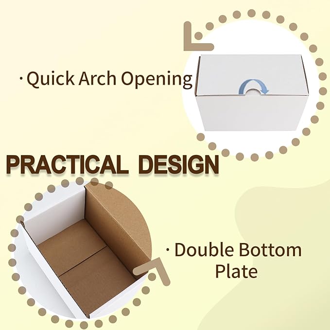 WIFTREY 40 Pack 6x4x3 Small Shipping Boxes for Packing Small Business, White Corrugated Cardboard mailing Box for Shipping