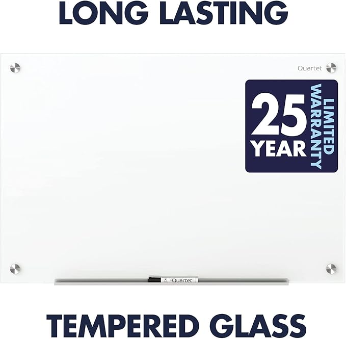 Quartet Dry Erase Board, Magnetic Whiteboard 36" x 24", Glass Board for Wall, Infinity, Brilliance White (G23624W)